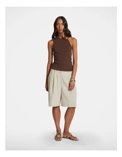 Hazel Metal Detail Tank Top in Brown