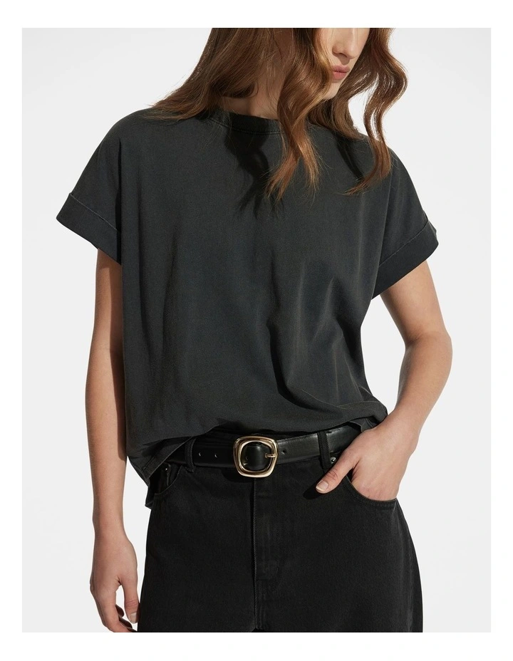 Chloe Crew Tee in Black image 3