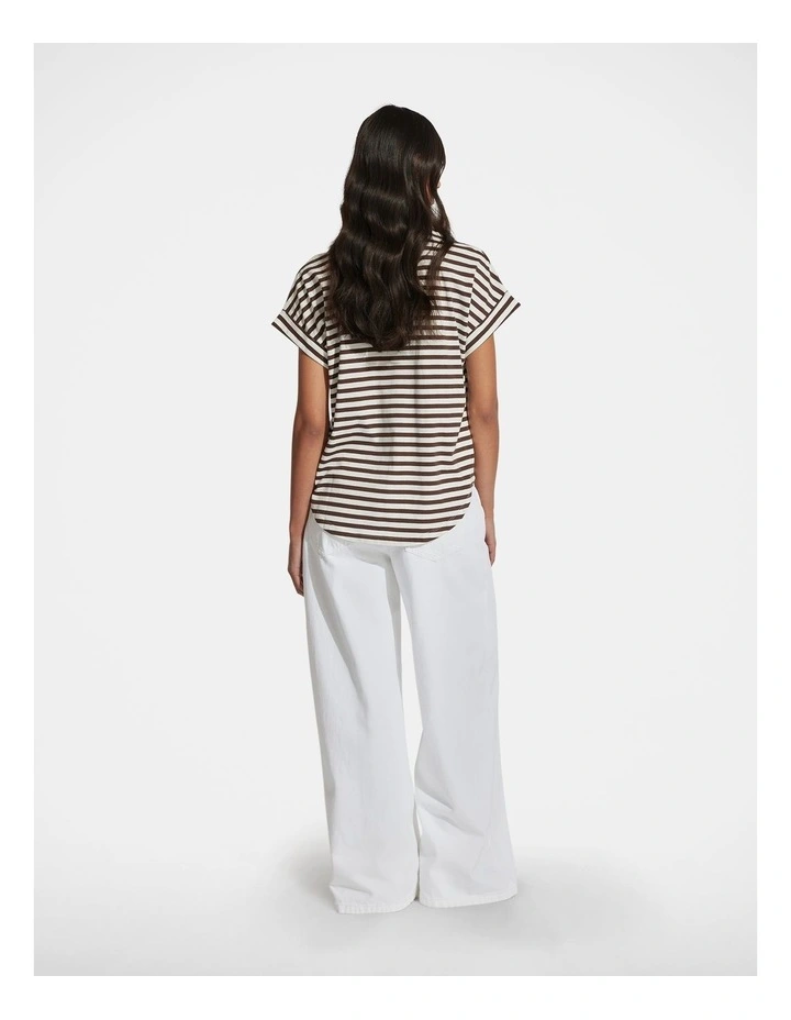 Chloe Crew Tee in Brown image 2