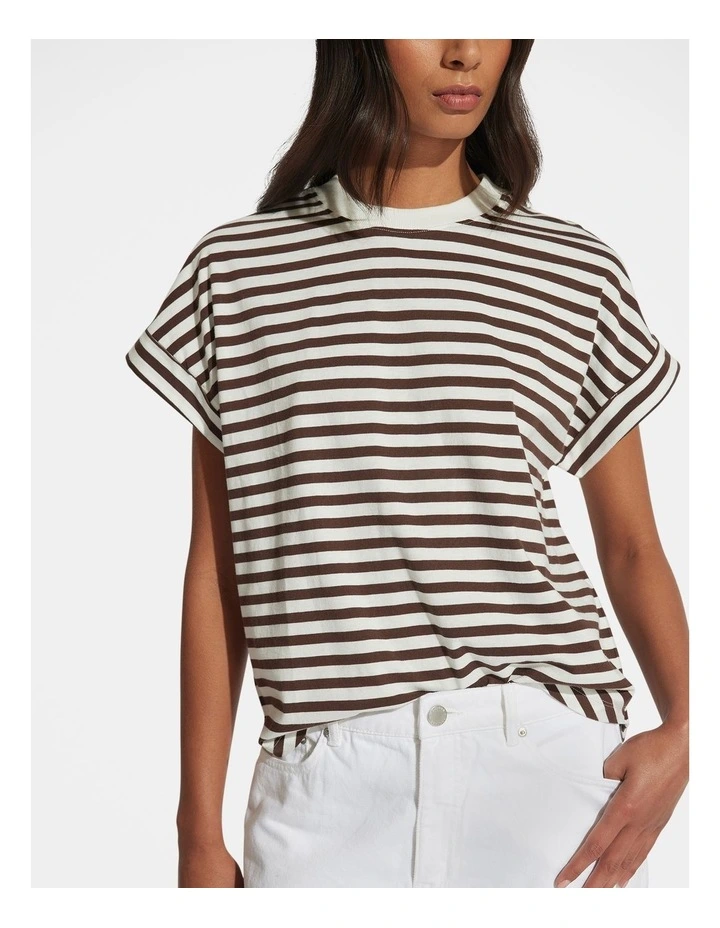 Chloe Crew Tee in Brown image 3