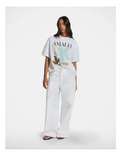 Amalfi Print Tee in White