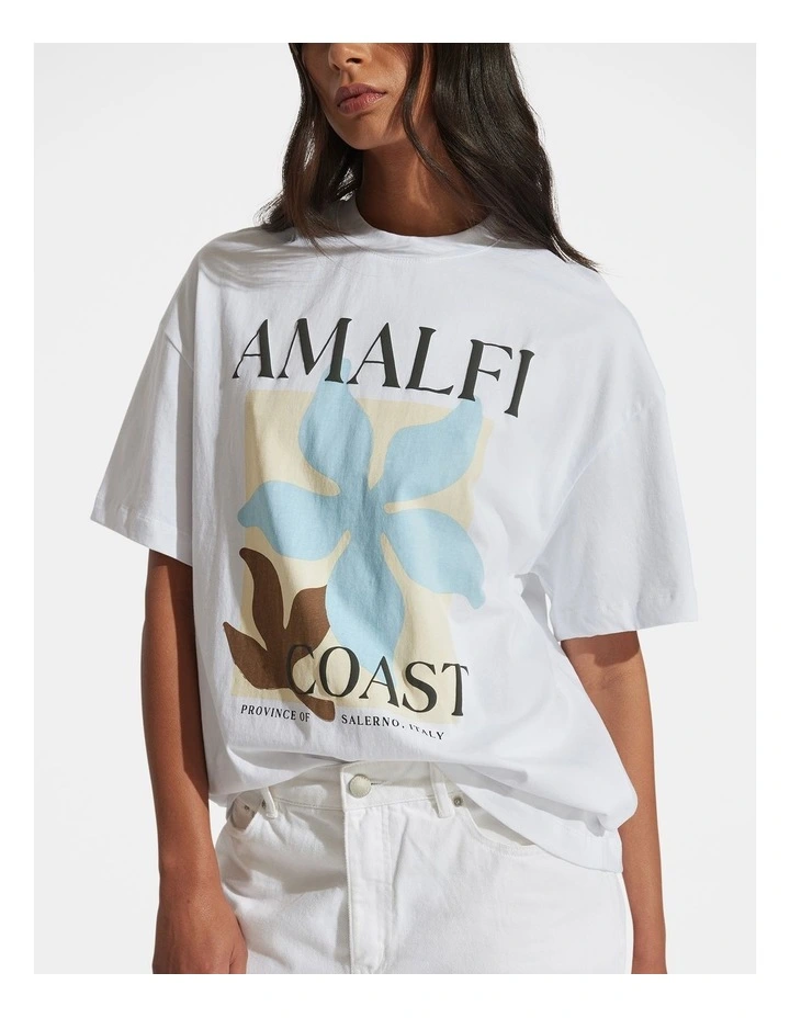 Amalfi Print Tee in White image 3