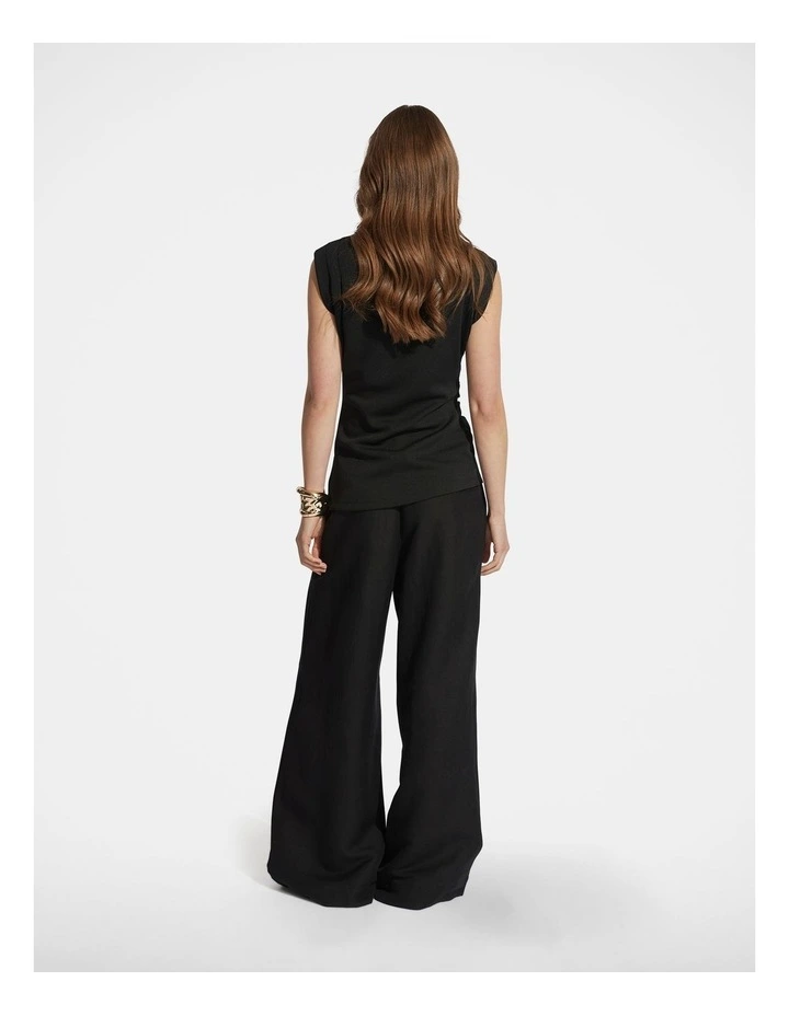 Mindy Pleated Top in Black image 2
