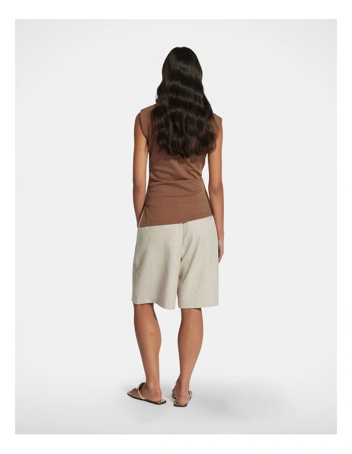 Mindy Pleated Top in Brown image 2