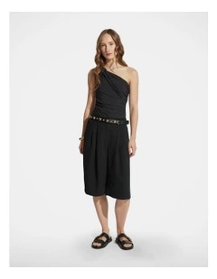 Ivy One Shoulder Twist Top in Black