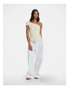 Ivy One Shoulder Twist Top in Yellow