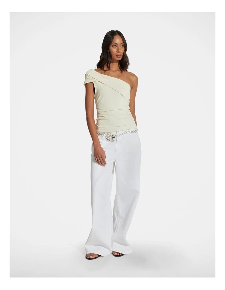 Ivy One Shoulder Twist Top in Yellow image 1