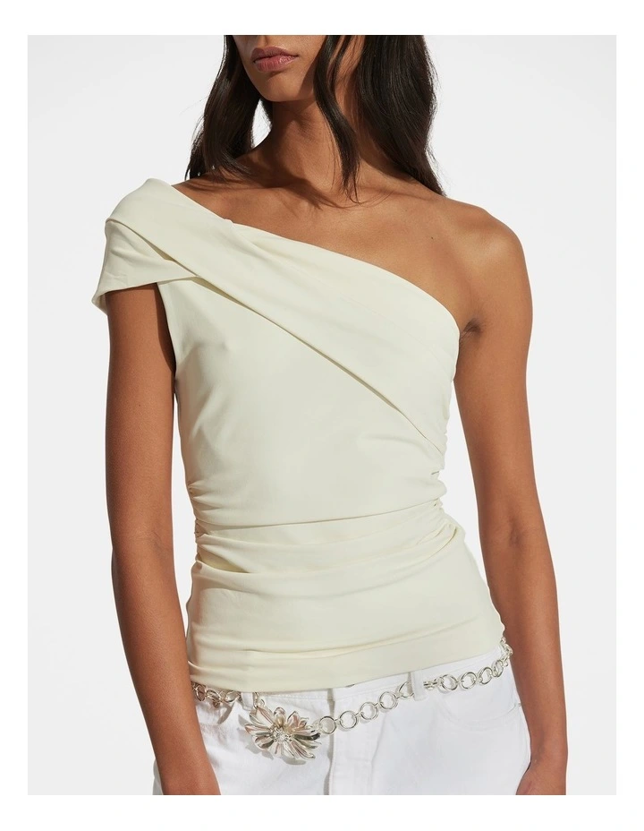 Ivy One Shoulder Twist Top in Yellow image 3