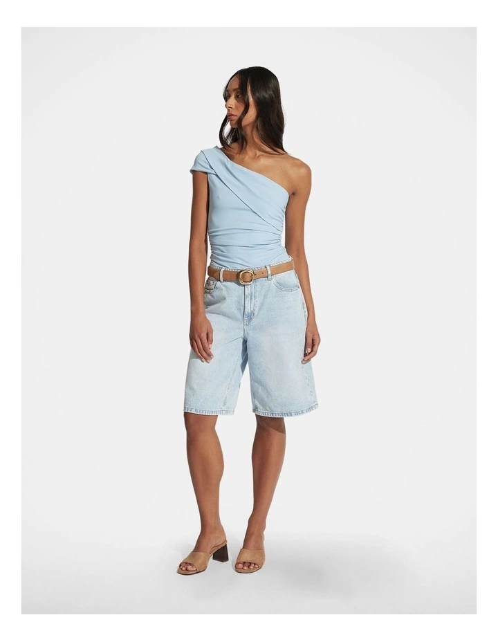 Ivy One Shoulder Twist Top in Blue image 1