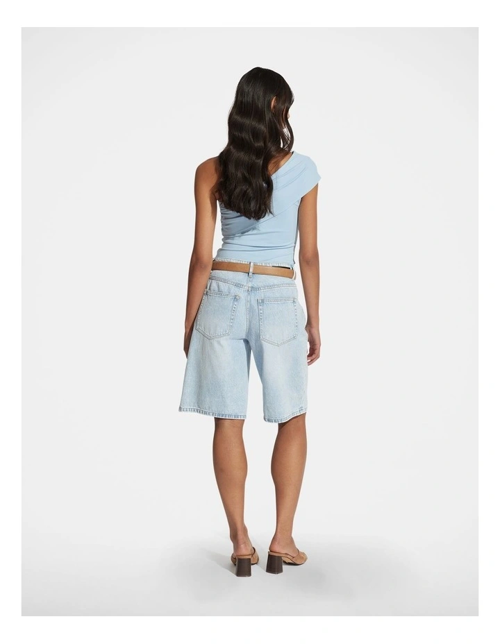 Ivy One Shoulder Twist Top in Blue image 2
