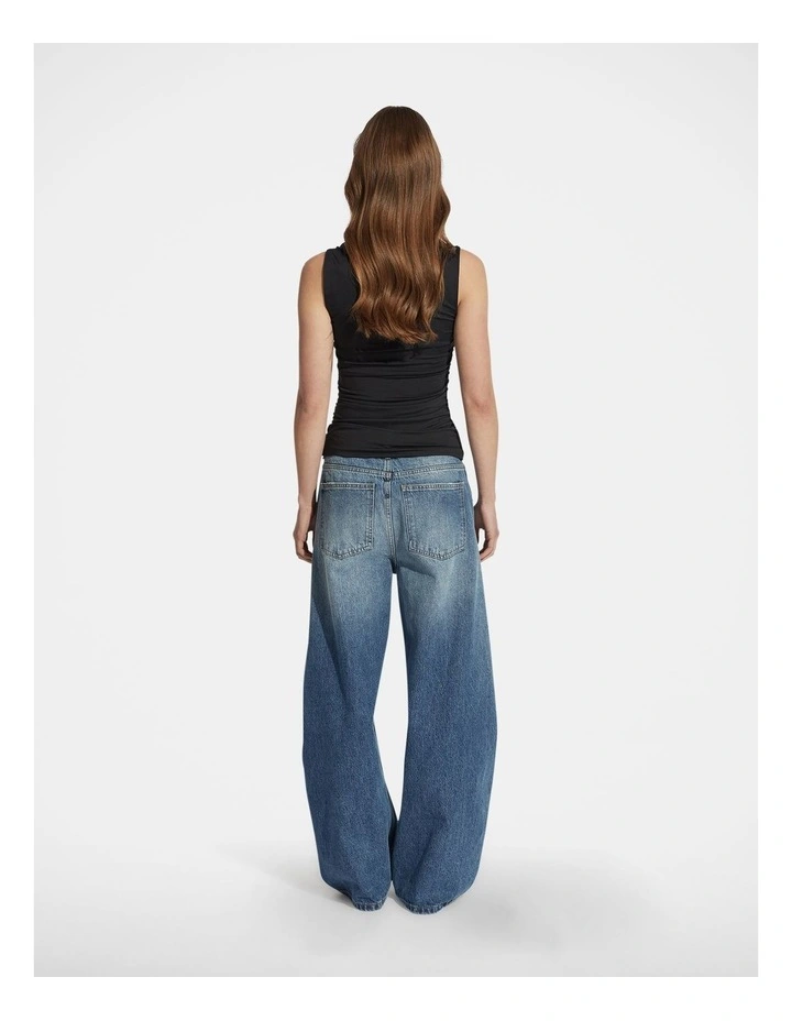 Sienna Ruched Top in Black image 2