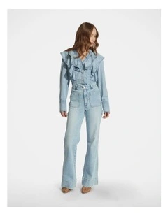 Cecilia Ruffle Denim Blouse