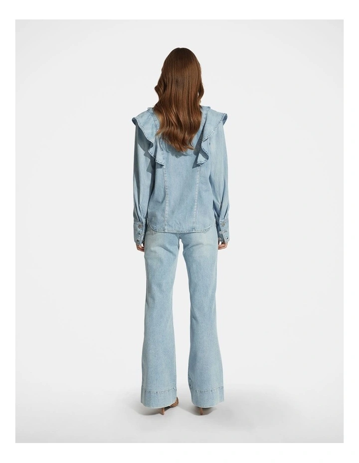 Cecilia Ruffle Denim Blouse image 2
