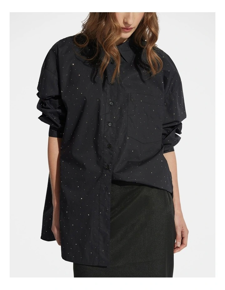 Ella Embelished Shirt in Black image 3