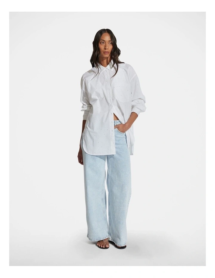 Ella Embelished Shirt in White image 1