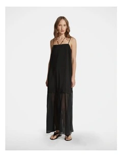 Kiara Spliced Maxi Dress in Black