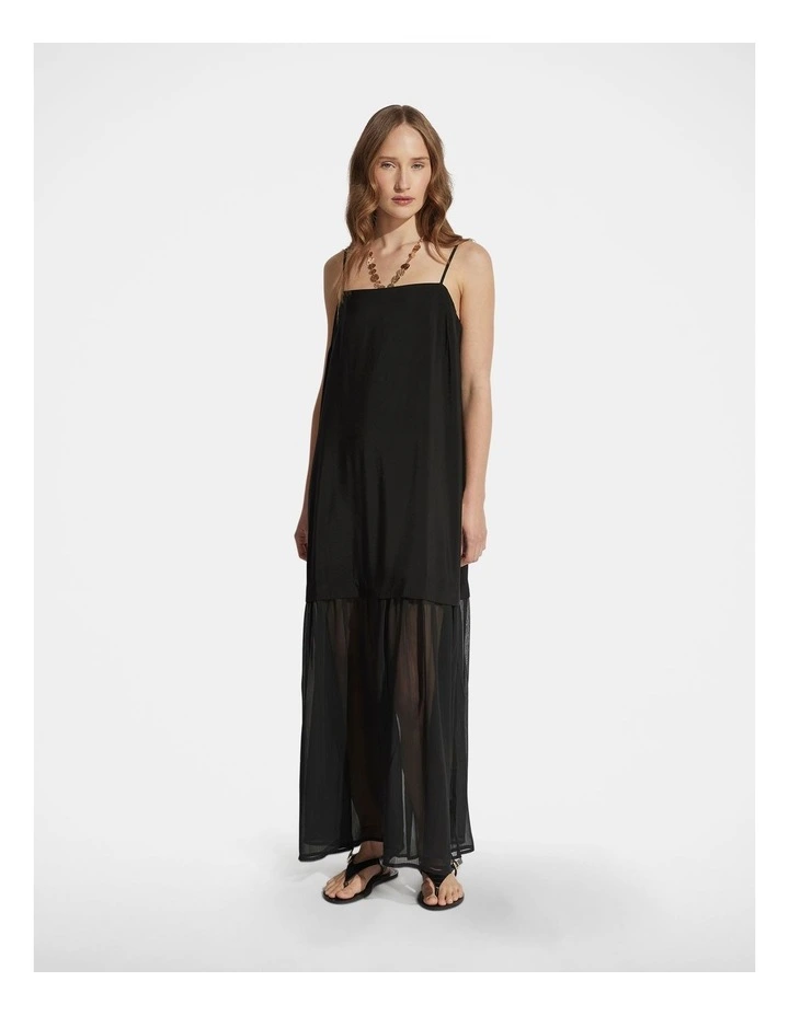Kiara Spliced Maxi Dress in Black image 1
