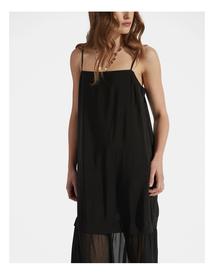 Kiara Spliced Maxi Dress in Black image 3
