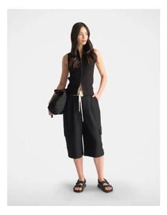 D-Luxe Logo Waistband Shorts in Black