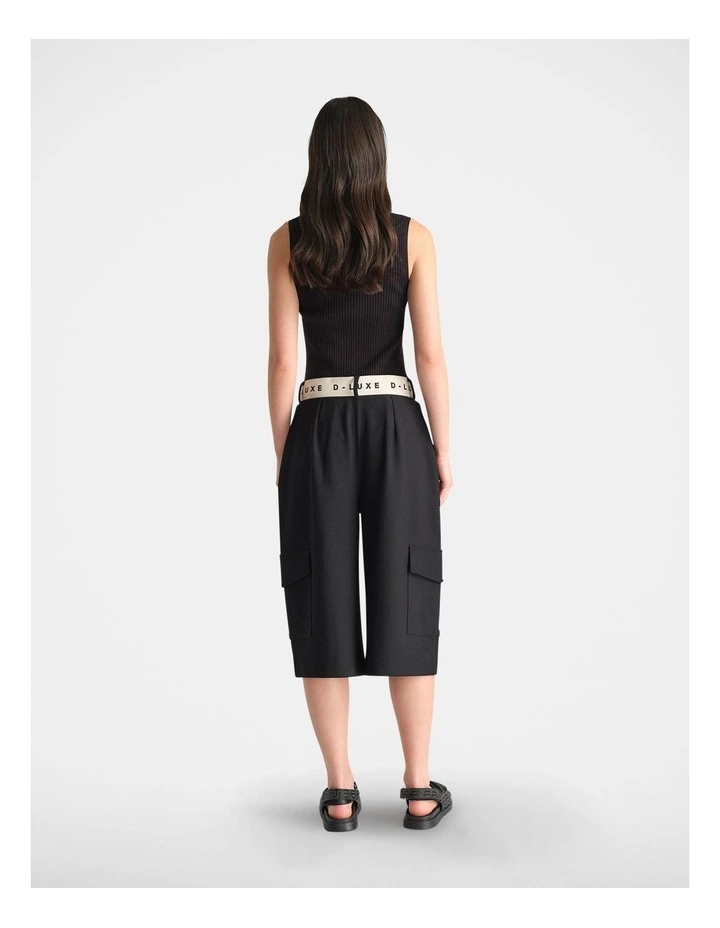 D-Luxe Logo Waistband Shorts in Black image 2