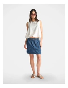 D-Luxe Denim Pull On Skirt
