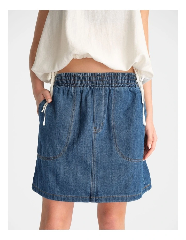 D-Luxe Denim Pull On Skirt image 3