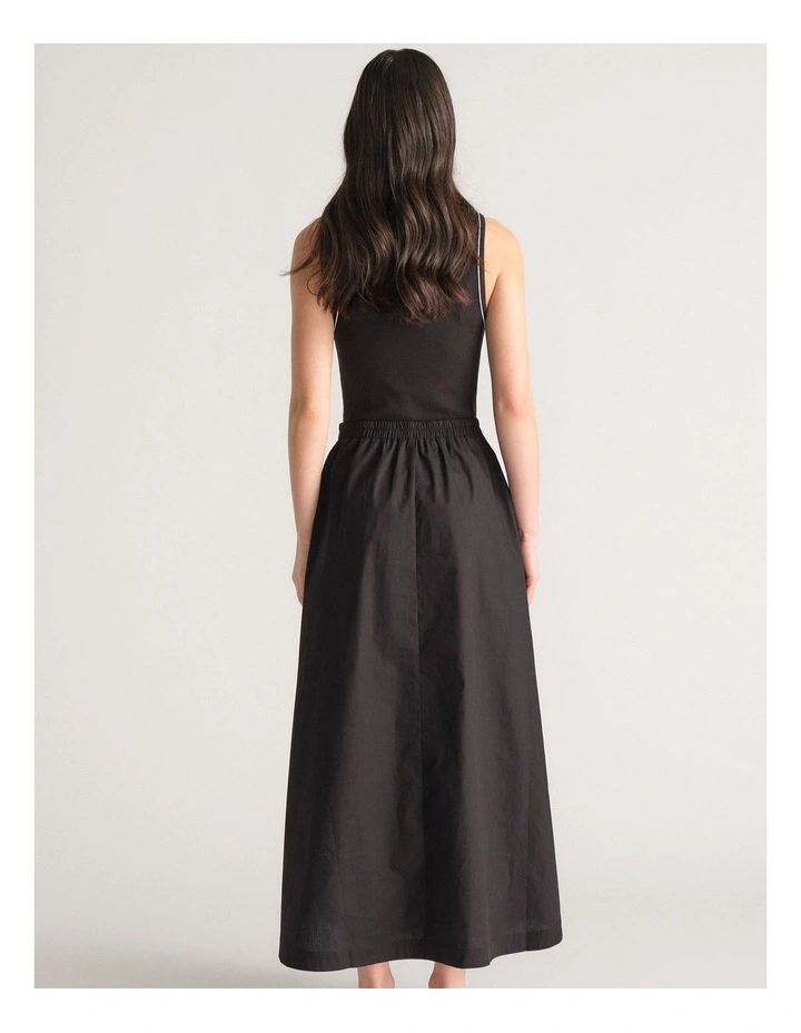 D-Luxe Rib Spliced Dress in Black image 2