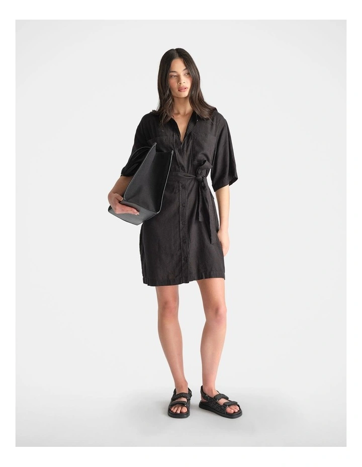 D-Luxe Linen Blend Short Dress image 1