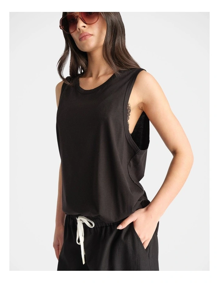 D-Luxe Boyfriend Tank in Black image 3