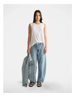 D-Luxe Boyfriend Tank in White