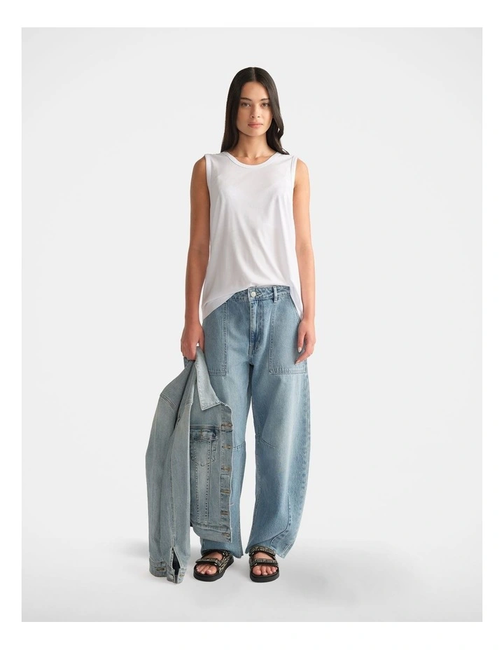 D-Luxe Boyfriend Tank in White image 1