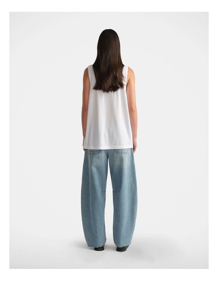 D-Luxe Boyfriend Tank in White image 2