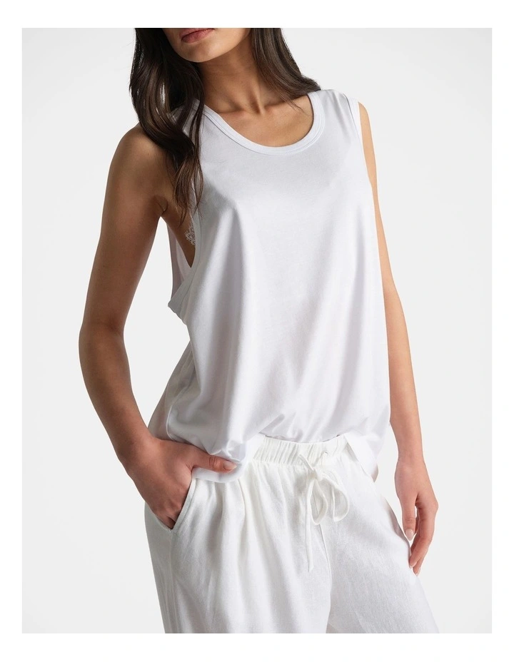 D-Luxe Boyfriend Tank in White image 3