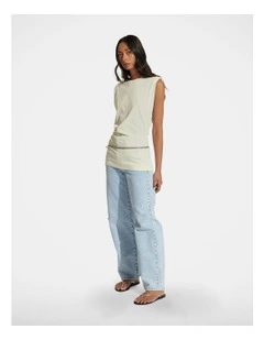 Ella Shoulder Pad Ruched Tank
