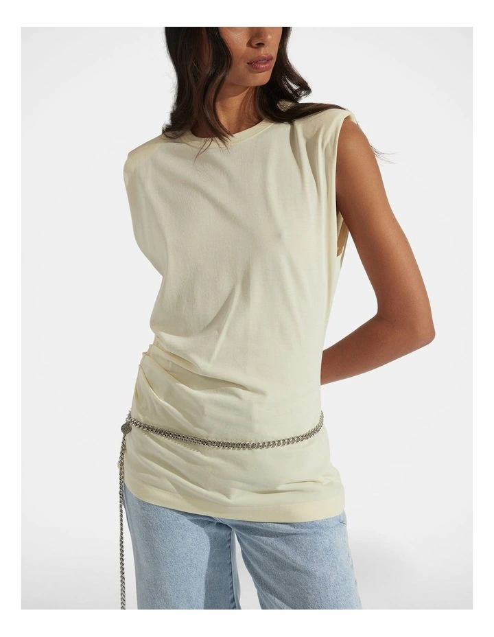Ella Shoulder Pad Ruched Tank image 3