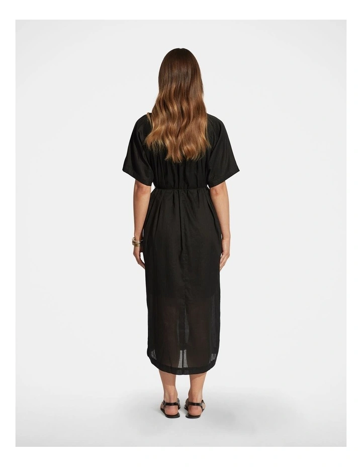 Remi Maxi Shirt Dress in Black image 2