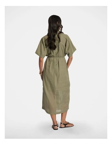 Remi Midi Shirt Dress in Green