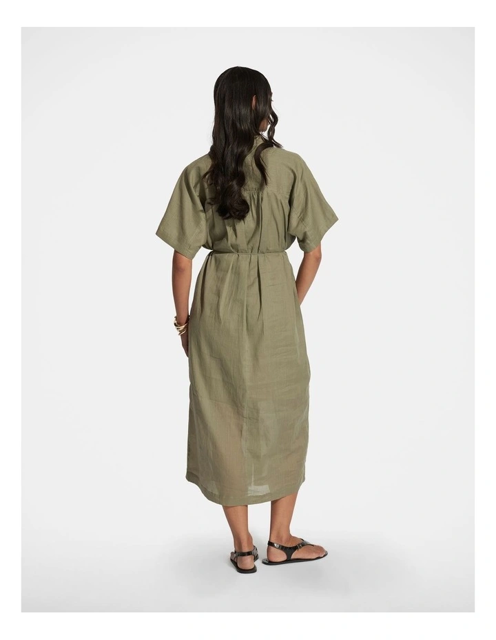 Remi Maxi Shirt Dress in Green image 2