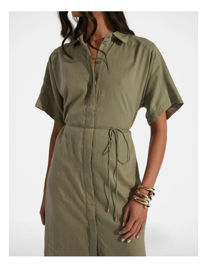 Remi Maxi Shirt Dress in Green image 3