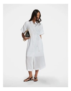 Remi Maxi Shirt Dress in White