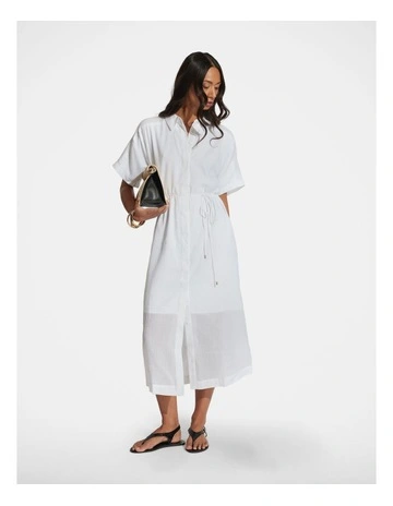 Remi Maxi Shirt Dress in White