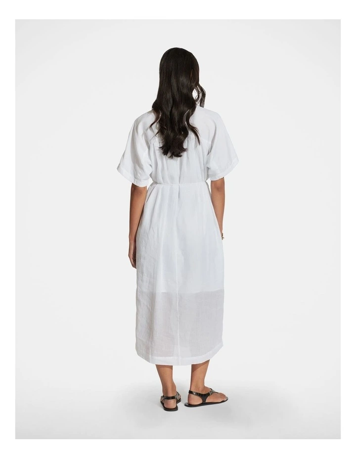 Remi Maxi Shirt Dress in White image 2
