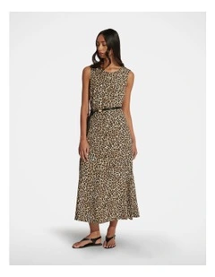 Alyce Midi Dress in Brown