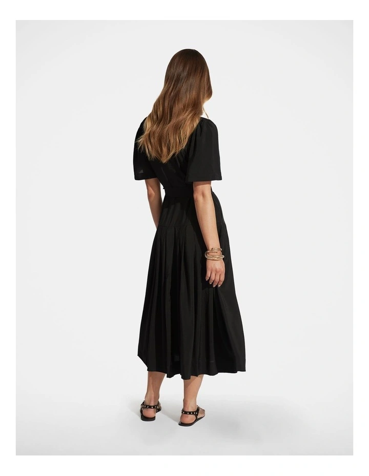 Sierra Midi Shirt Dress in Black image 2