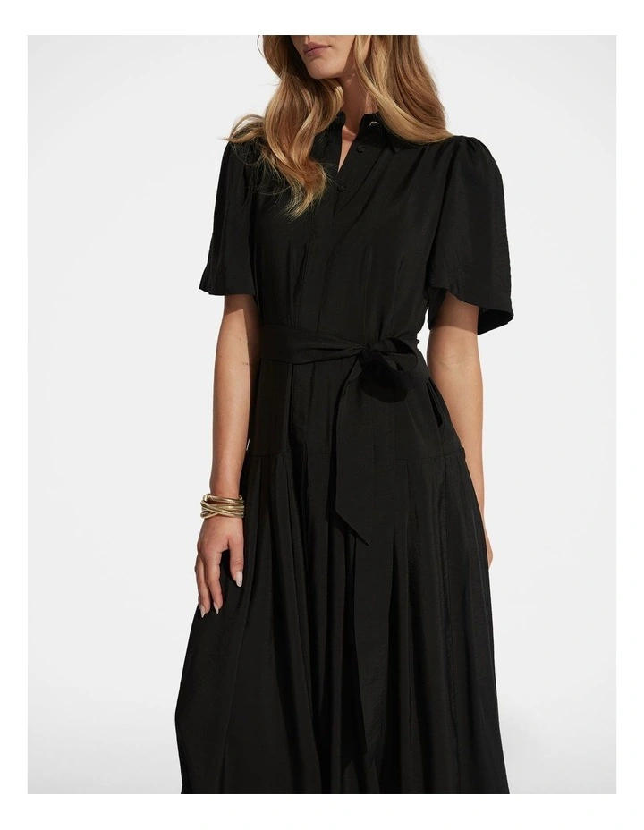 Sierra Midi Shirt Dress in Black image 3