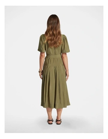 Sierra Midi Shirt Dress in Green