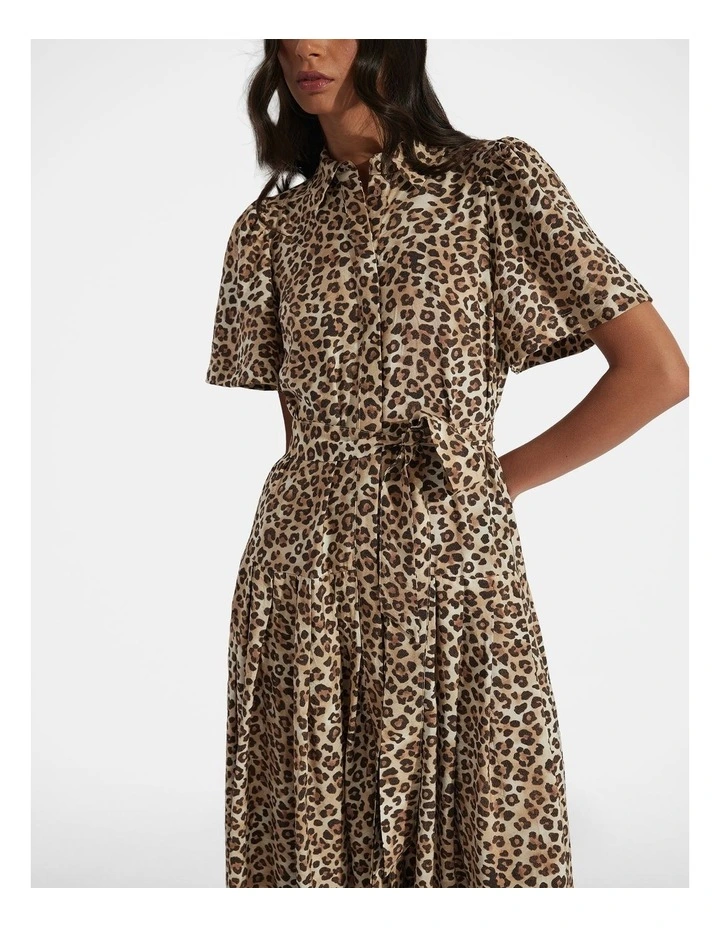 Sierra Midi Shirt Dress in Brown image 3