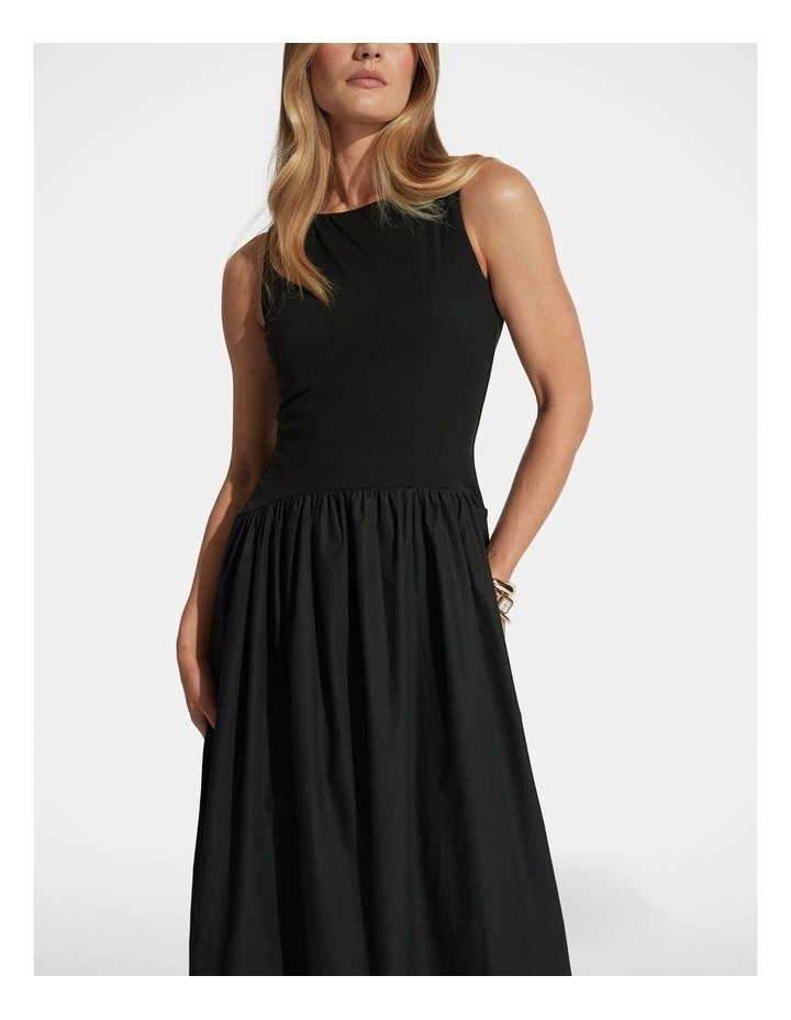 Beau Spliced Maxi Dress in Black image 3