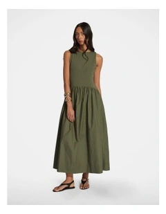 Beau Spliced Maxi Dress in Green
