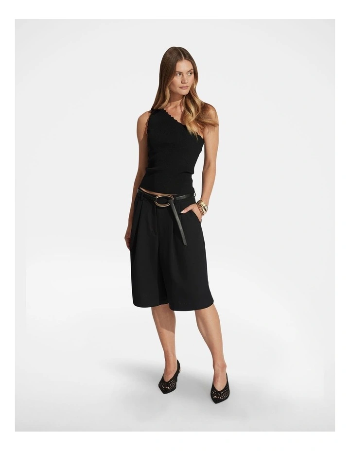 Kai One Shoulder Tank in Black image 1